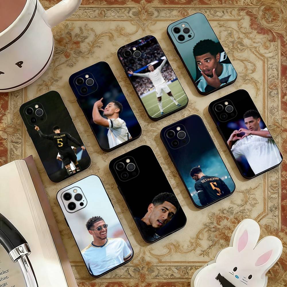 Чехол для телефона J-Jude J-Bellingham для iPhone 17, 16, 15, 14, 13, 12, 11 Plus, Pro Max, Другие Мягкий Черный Чехол