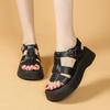 Fashion All-Match Roman Sandals Muffins Shoe 2025 Women's Open Toe Female Shoe Clogs With Heel Buckle Strap Gladiator Flat New Peep Girl