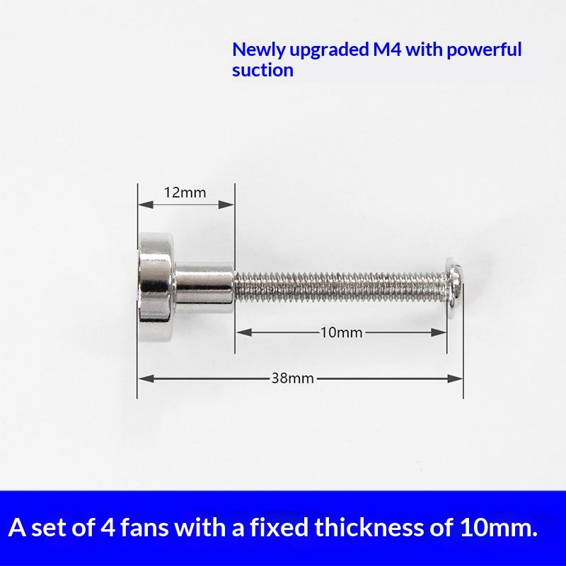 Desktop PC Case Fan Magnetic Screws 4Pcs Robust Nut Fixing For Chassis Cooling Quick Setup