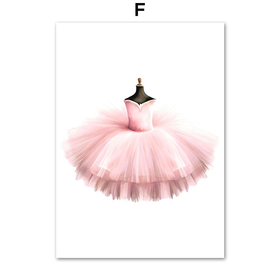 Розовая балерина для девочек, лебедь, модельные туфли, имя на заказ, настенная живопись на холсте, постеры и принты, фотографии для декора детской комнаты