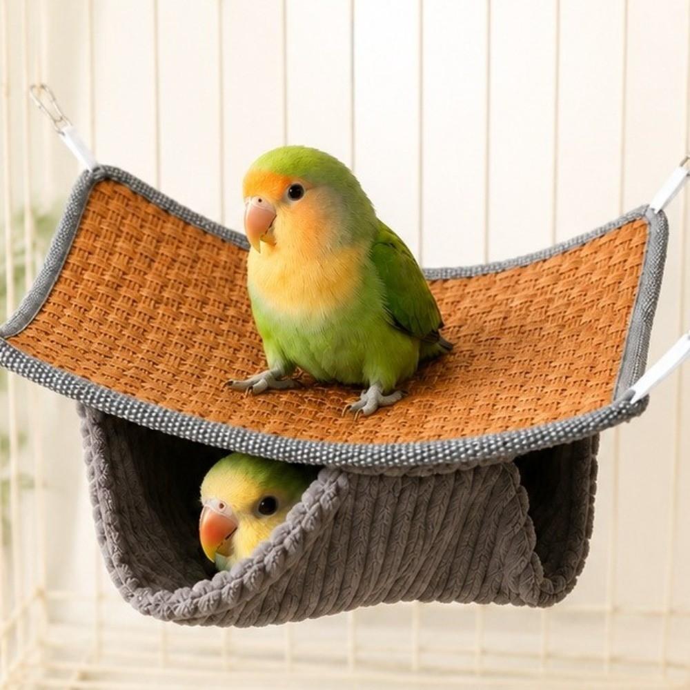 Soft Cozy Double Layered Bird Hammock Warm Plush/Cooling Pet Sleeping Bag Small Pet Cage