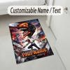 Personalized Crystal Velvet Carpet,Chainsaw Man Custom Printed Name, Plush Area Rug For Home Indoor Decor