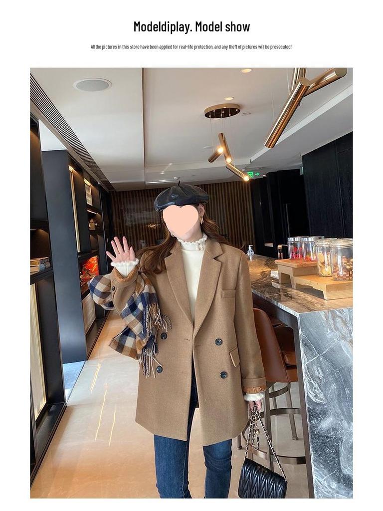 Женский свитер на флисовой подкладке: Плотный, Модный, Теплый Базовый Слой с Полувысоким Воротником для Осени/Зимы.