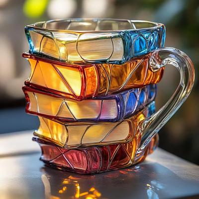 Кружка-книга 3D Расписанная вручную полирезиновая кофейная кружка с внутренней частью из нержавеющей стали Подходит для микроволновой печи и посудомоечной машины Литературная кружка Уникальный подарок для книголюбов писателей
