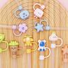 Cute Straw Covers Cap For Cup Compatible Silicone Reusable Straw Tips 10mm For Drinking Straw Topper Decoration