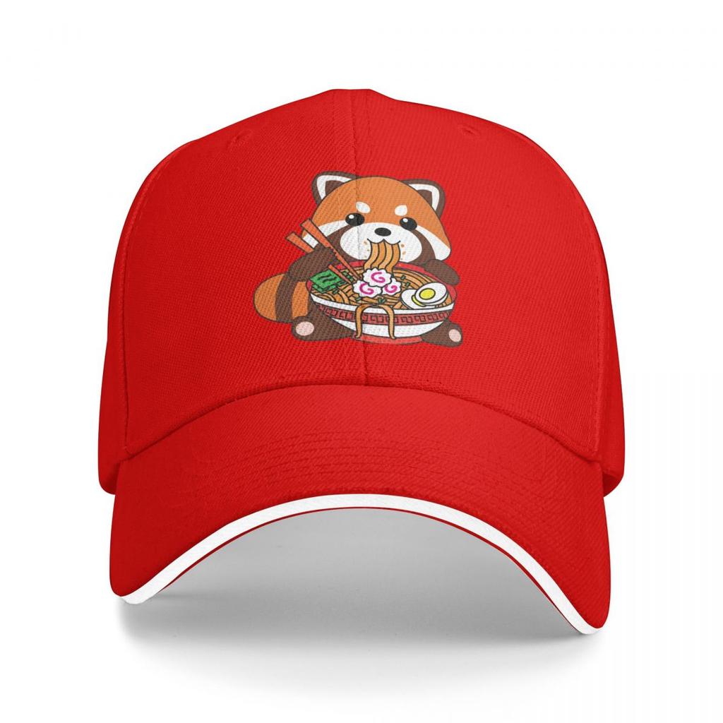 Baseball Caps Kawaii Red Panda Eating RaUnisex Noodles Fans Support Customized Unisex Women Casual Summer Hats