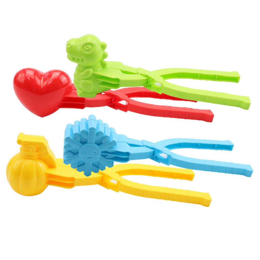 1/2/4Pcs Winter Snowball Clips DIY Duck Rice Mold With Handle Cute Animal Snowball Clamp Toys Multi-Shape for Kid Outdoor Sports