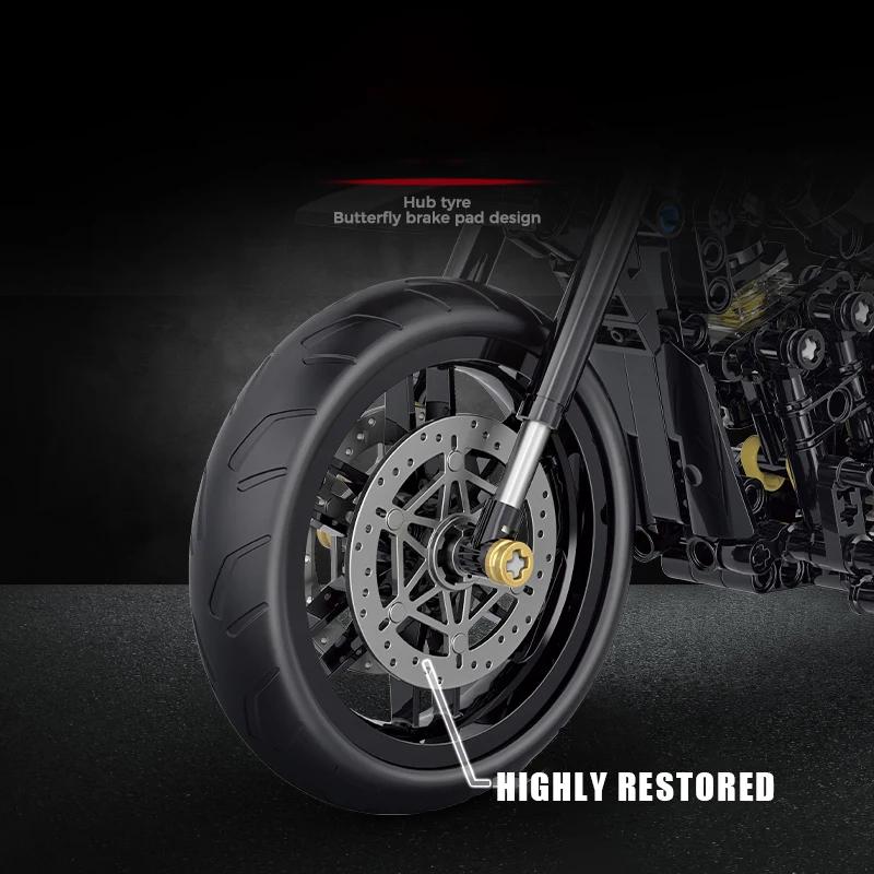 586 шт. Классические блоки для строительства мотоциклов, гоночные кирпичи для мотоциклов, рождественские подарки, игрушки