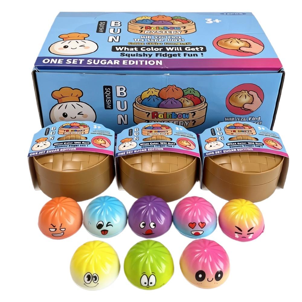 New Realistic Steamed Bun Squishy Toy Slow Recovery Stress Relief Toy Bola Pop It Fidget Toys Squishy Kawaii Sloth