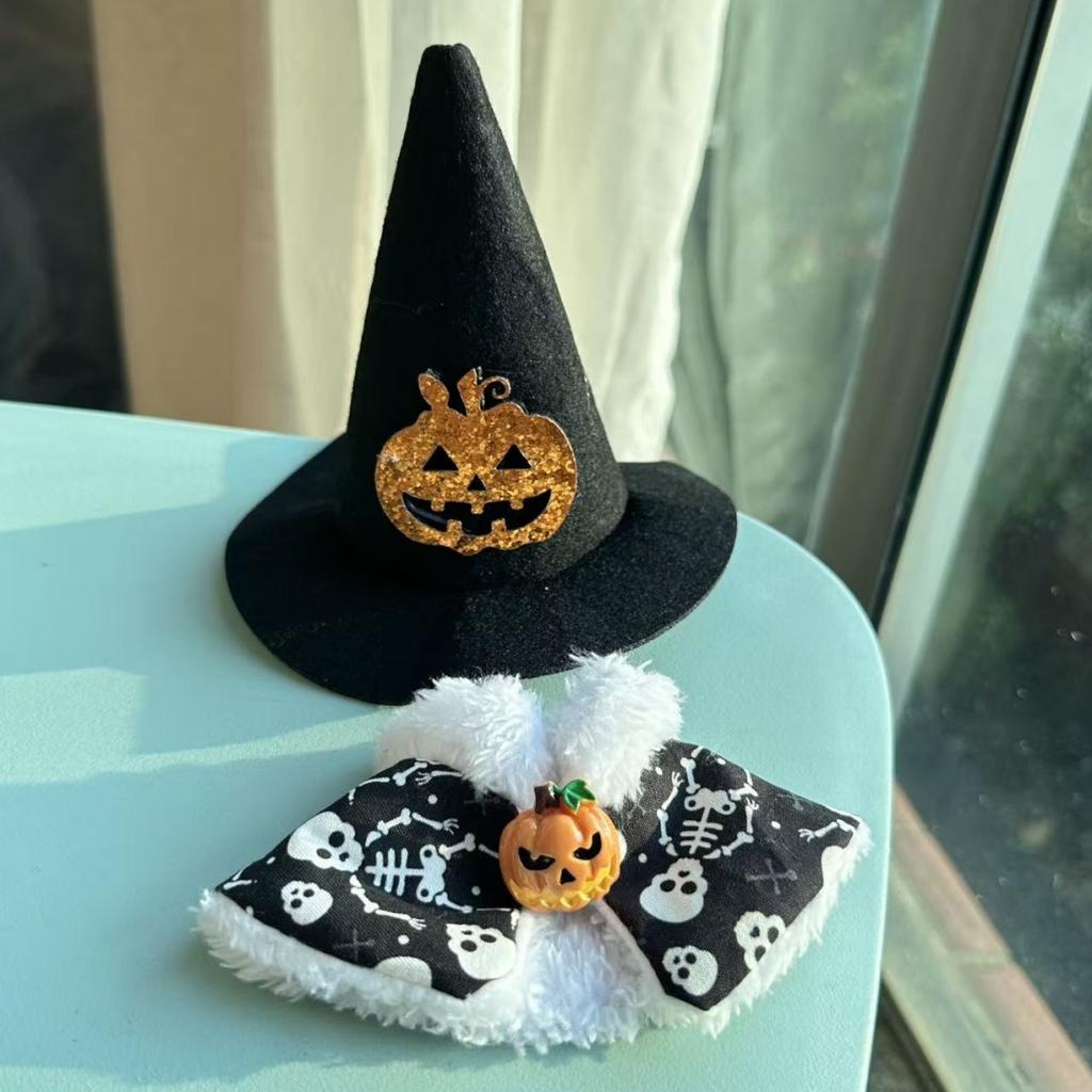 17cm Dolls Clothing For Labubu Outfit Accessories Sitting Party Halloween Trick-Or-Treat Series Accessory Pumpkin Headwear Dress