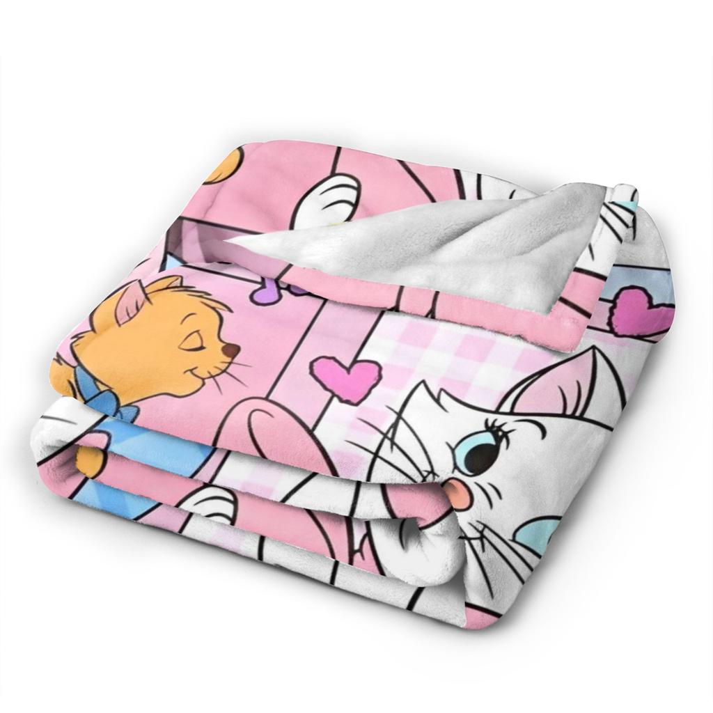 Aristocats Marie Cat Blankets Cartoon Flannel Funny Warm Throw Blankets for Bedspread Winter,