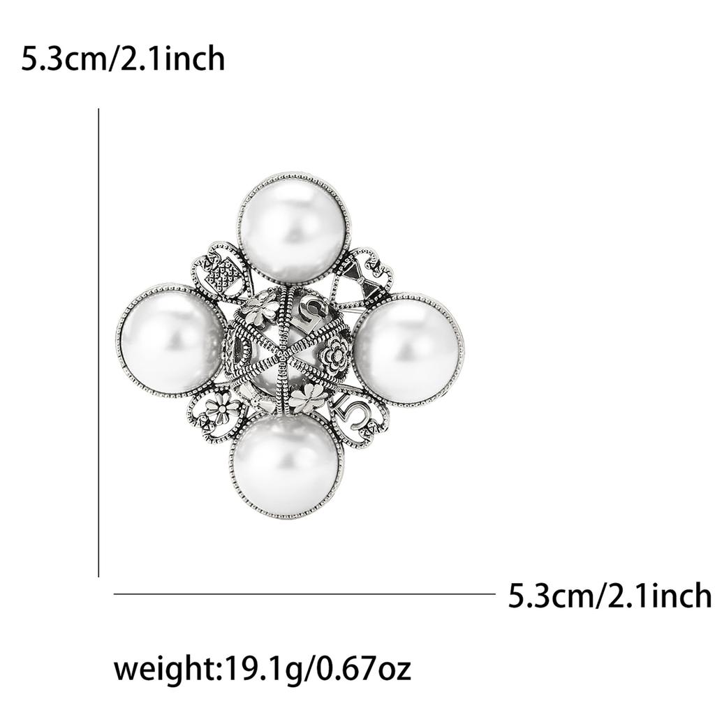 Винтажная брошь из сплава в стиле барокко с жемчугом, модная брошь для дамской одежды, украшение для корсажа