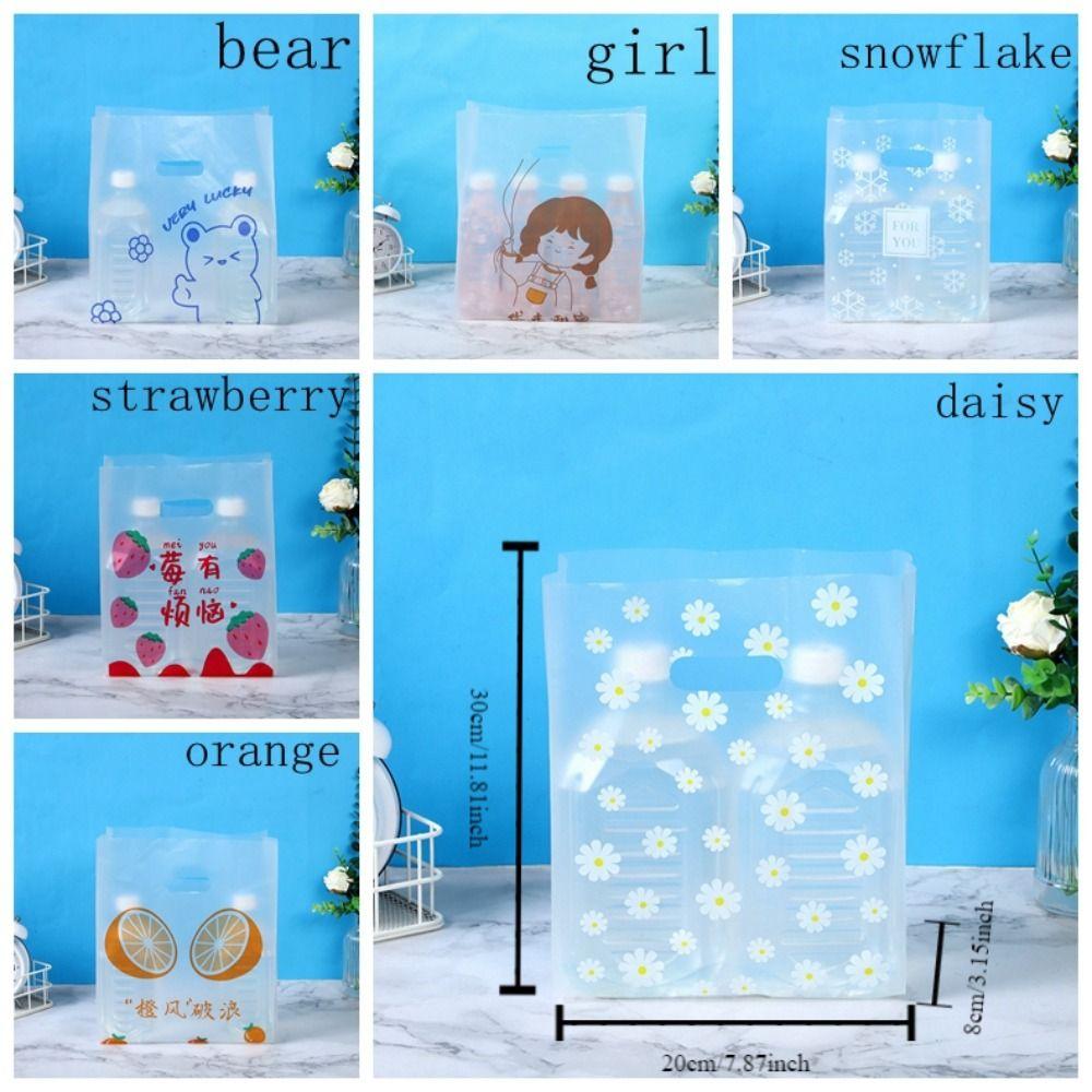50 шт. прочный маленький подарочный пластиковый пакет с маргаритками красивые прозрачные пакеты для печенья Рождество