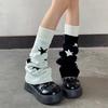 A Pair of Autumn and Winter Harajuku Style Girl Star Skull Elements Wide-leg Socks Leg Covers Lolita Subculture Y2k Slim Stu