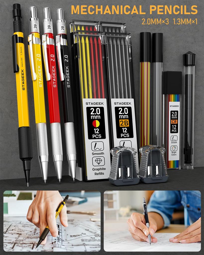 STAGEEK Architectural Mechanical Pencil Set