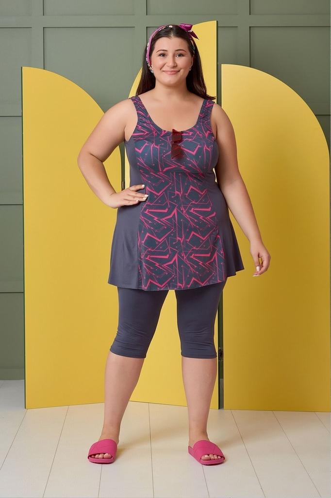 Женский стильный купальник большого размера, леггинсы с рисунком больших размеров и шорты