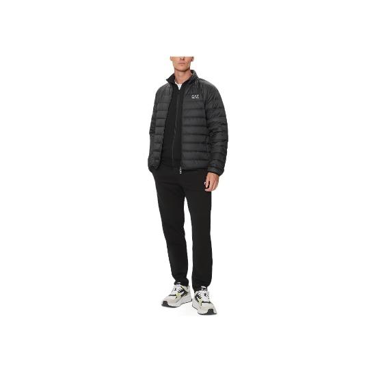 Emporio Armani EA7 Однотонная куртка с логотипом на молнии с длинным рукавом Мужские куртки Угольный 8NPB23-PNGPZ-1200