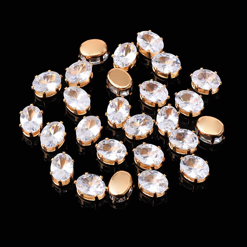 Стразы из циркония с плоской основой в форме капли кубического циркония Когти Пришиваем прозрачный циркон для колец Серьги Аксессуары для одежды своими руками