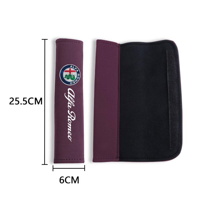 MGBE8 Car Seat Belt Covers Shoulder Pad Seat Belt Cushion For Alfa Romeo STELVIO Giulia 159 Giulietta 147 Mito 156 MTO Car Accessories