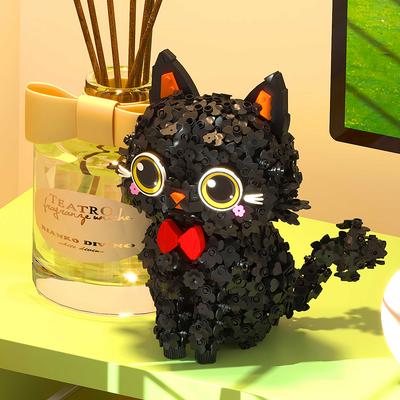 Сделай сам Цветок Кот Мультяшный Микро Мини Кирпичик Развивающая 3D Модель Игрушка - Идеально для Украшения Офисного Стола, Идеальный Подарок для Любителей Кошек