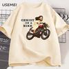 Christ on A Motor Bike T Shirt Funny Religious Lord Jesus Church Group Easter Tshirt Unisex Women Cotton Short Sleeve Tshirt
