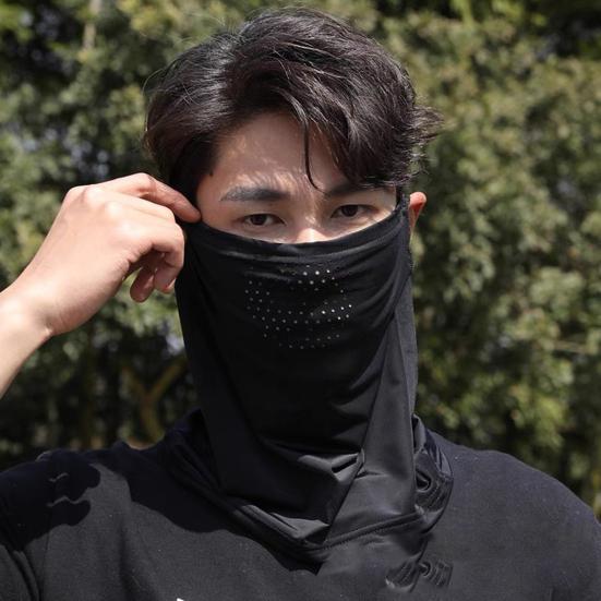 Солнцезащитная защита для лица из ледяного шелка, многофункциональная защита от солнца, шейный гетр с заушниками, одежда для велоспорта на открытом воздухе