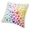 Rainbow Hearts Square Pillowcase Polyester Linen Velvet Pattern Zip Decor Pillow Case Sofa Seater Cushion Cover