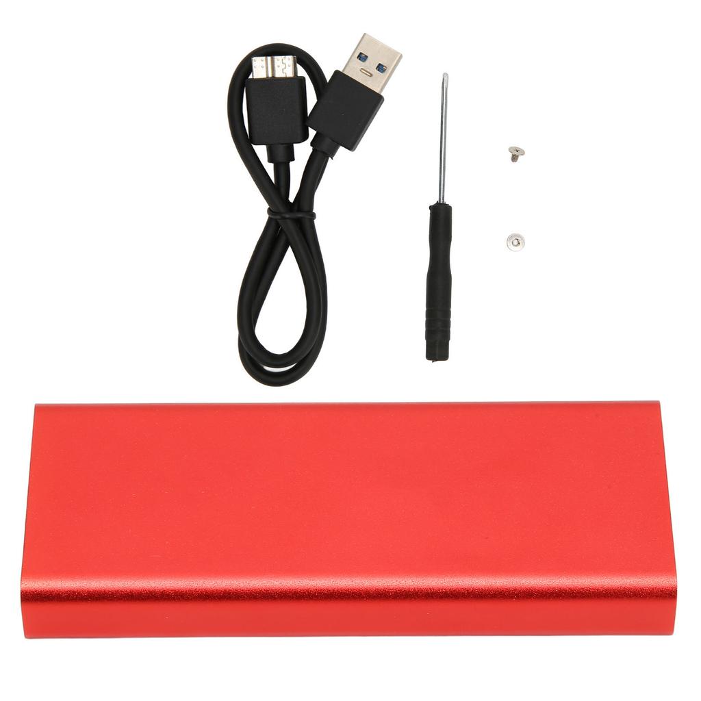 MSATA To USB 3.0 SSD Enclosure Adapter 6Gbps Slim Design Good Heat Dissipation Red SSD Enclosure