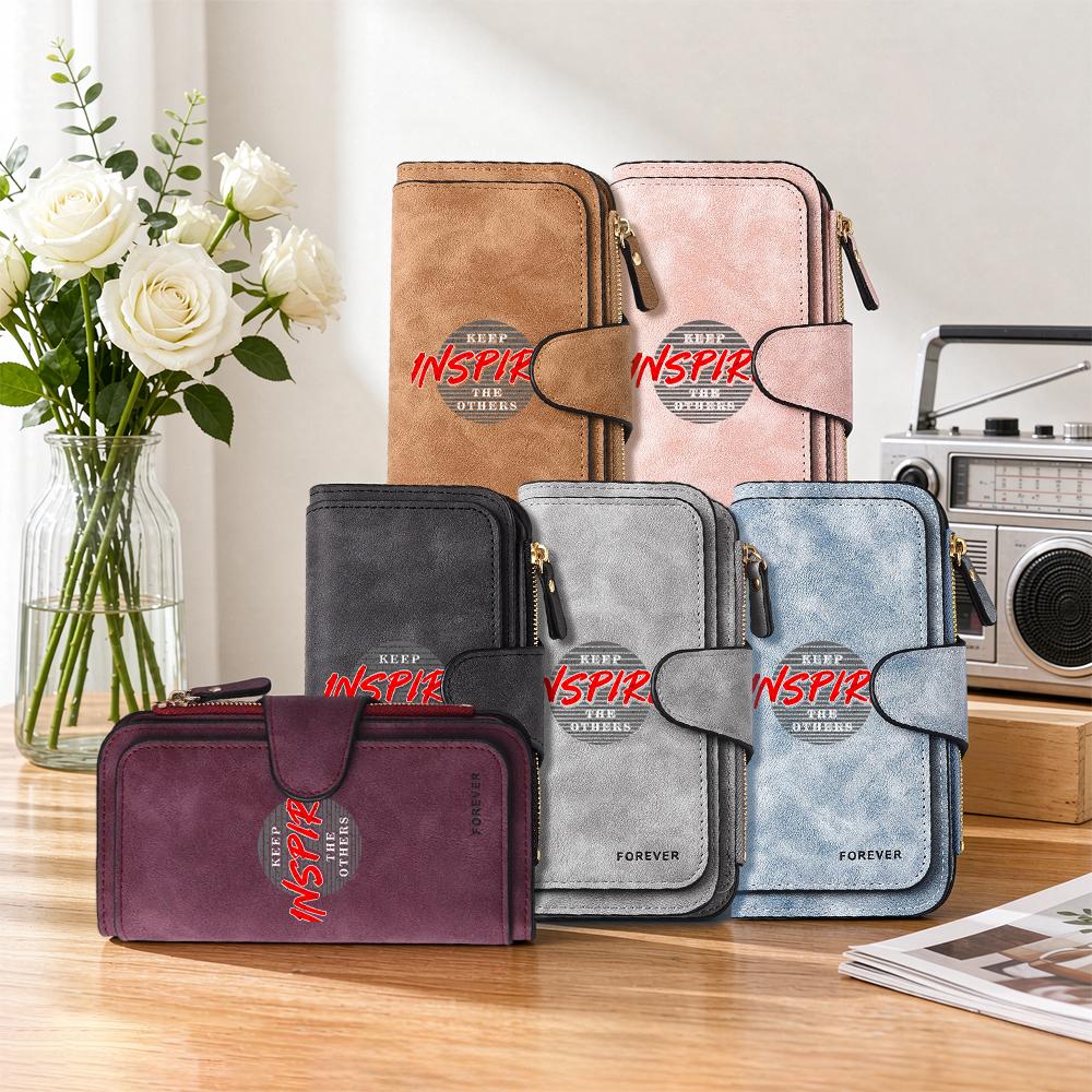 Stylish Long Wallet Portable Inspirational Print Daily Use Card Holder Purse