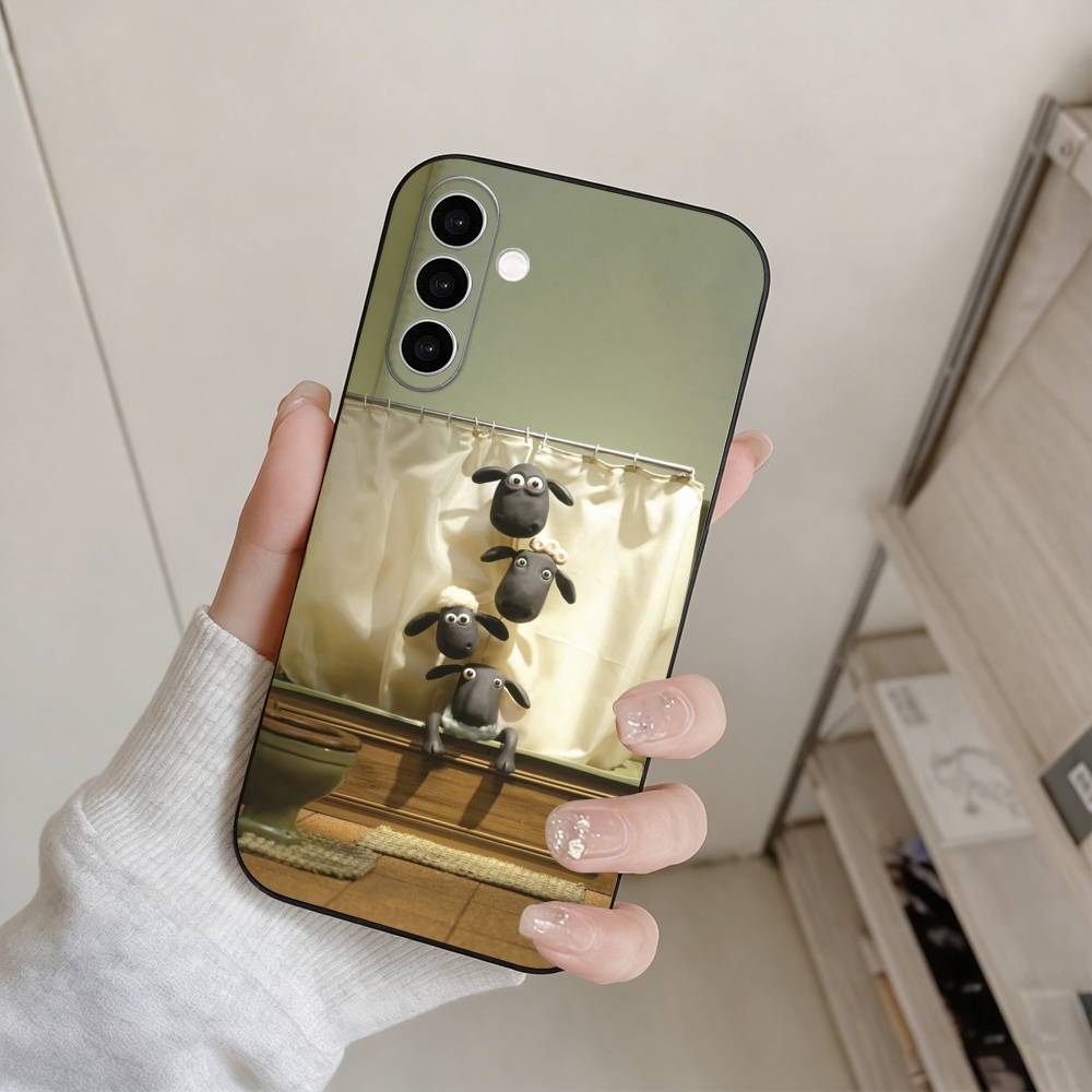 Чехол для телефона S-Shaun The Sheep для Samsung Galaxy A73, A72, A71, A70, A53, A52, A51, Другие Мягкий Черный Чехол