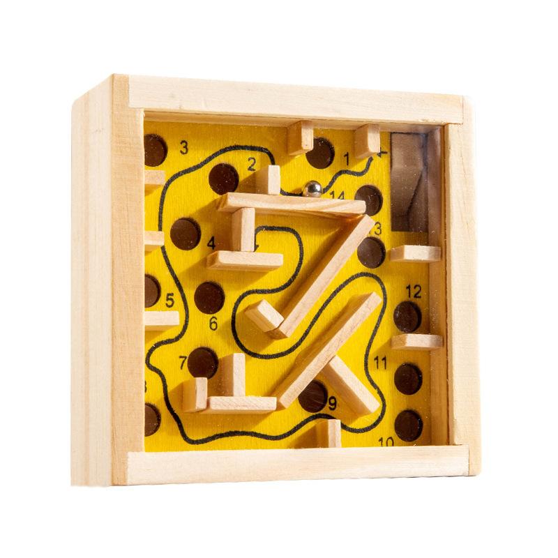 Детский деревянный лабиринт с шариком, баланс, концентрация, детский сад, интерактивная игра с шариком, ходьба, карманная игра, настольные игрушки-головоломки