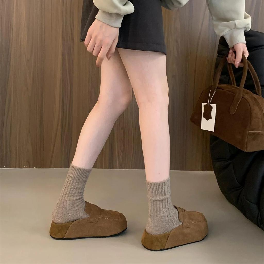 Удобные повседневные полушлепанцы баотоу, лоферы, женские слинбэки, слипоны-мюли для женщин, платформа, новый дизайн 2024, комфорт