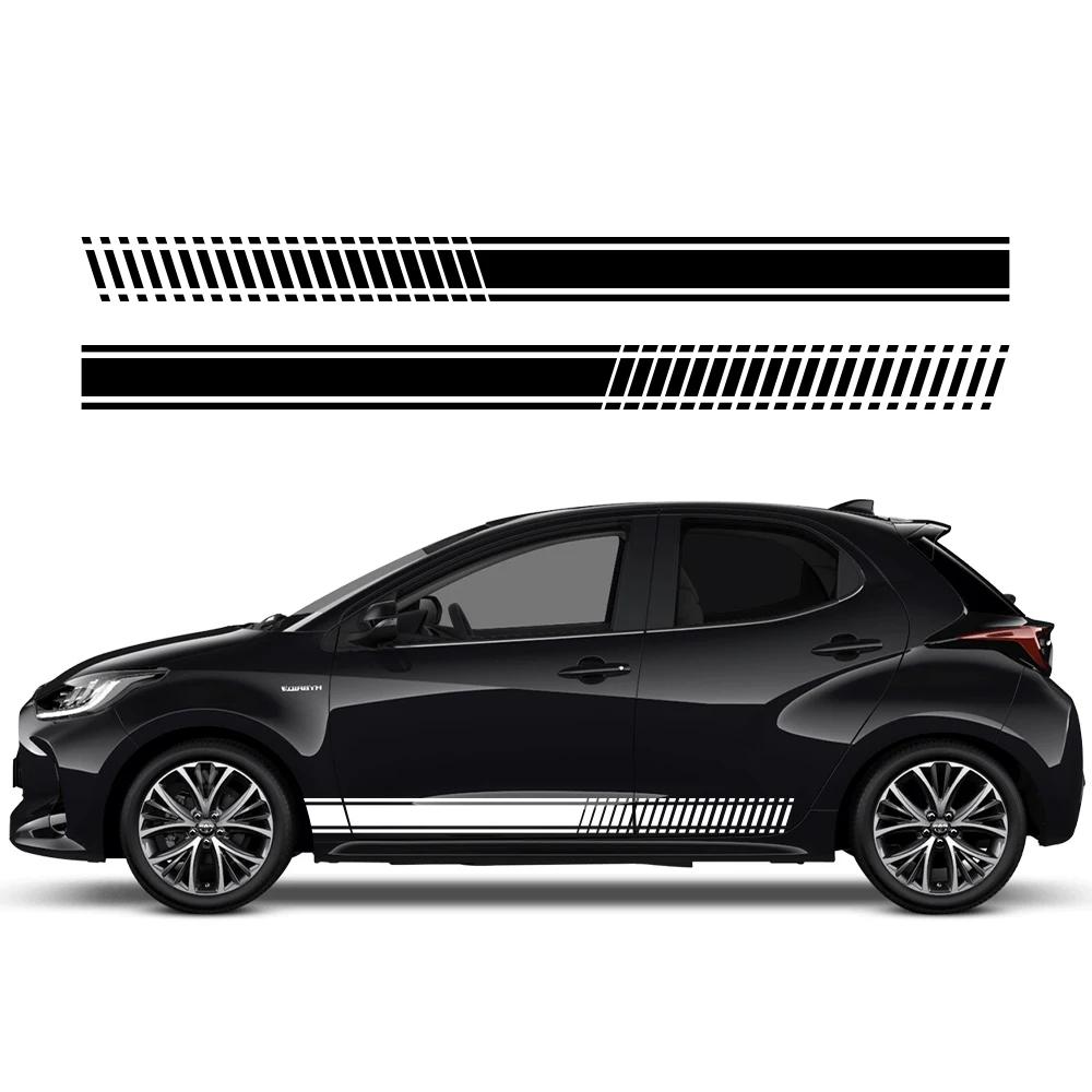 Комплект боковых наклеек на двери автомобиля для TOYOTA YARIS Авто Наклейки Сделай сам Стайлинг Виниловая пленка Водонепроницаемые наклейки Аксессуары для экстерьера автомобиля