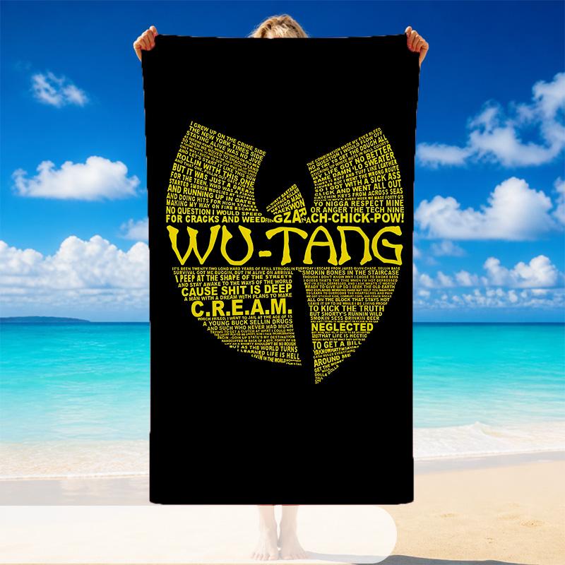 Quick Dry Beach Towel Wu Tang Clan Pattern, Lightweight Absorbent Towel for Pool Beach Vacation Use