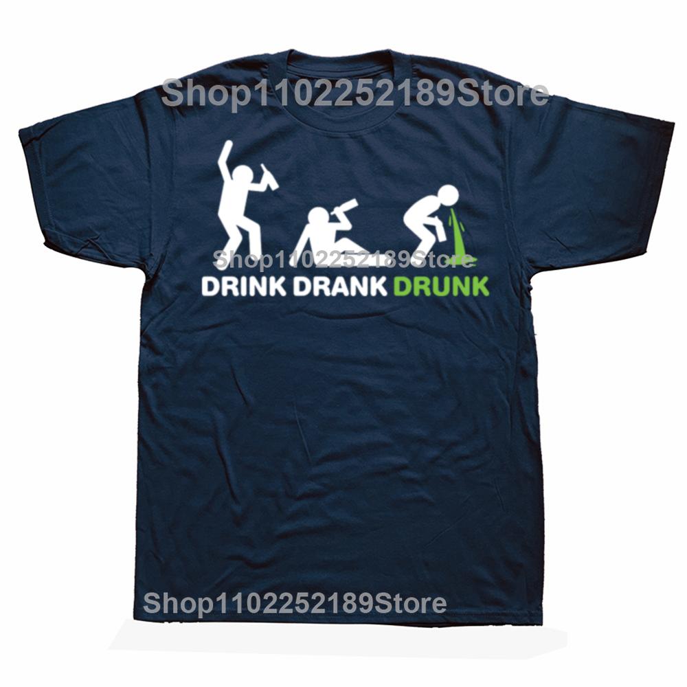Забавные футболки с графикой эволюции пития Мужская женская мода Повседневная футболка 100% хлопок Свободная оверсайз Футболка с пивом и алкоголем