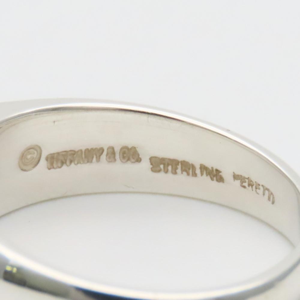 Used TIFFANY&Co. Ring signet heart EU#52 Sterling Silver 4.1g Silver El Saperetti