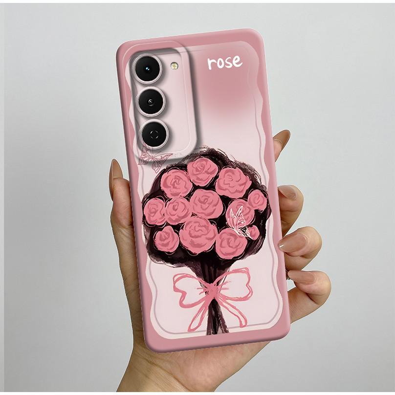 Чехол для Tecno Spark 40 Pro 40Pro+ Plus 4G Эстетичный Цветочный Чехол для Телефона Тонкий Жидкий Силикон Защита от Падений Мягкий Чехол