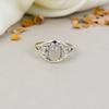 925 Sterling Silver Rose Quartz Gemstone Oval Shape Ring For Women