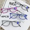 4 шт. Новые модные очки для чтения с защитой от синего света для женщин и мужчин, оптические компьютерные очки для пресбиопии +1.0+1.5+2.0+2.5+3.0+3.5+4.0