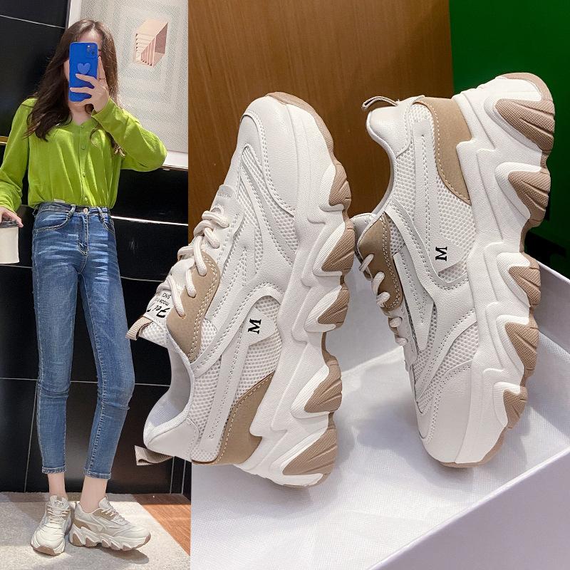 Корейская версия Daddy Shoes, женская весенняя новая спортивная обувь на толстой подошве, универсальная повседневная обувь для студентов