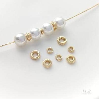 Кольцо-спейсер из золота 14 карат с двойным плетеным узлом для изготовления украшений своими руками