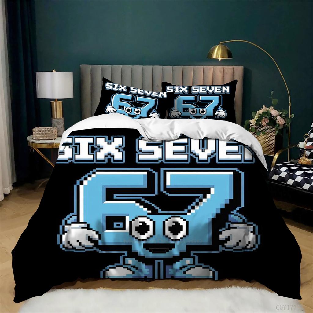 3pcs Duvet Cover Set Twin 67 Steal a Brainrot Comforter Set Soft Lightweight Bedding Duvet Cover with Zipper