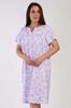 Женская мода ночная рубашка большого размера плюс размер сиреневая ночная рубашка с коротким рукавом