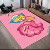 Peach Flannel Printed Carpet, Home Sofa Decoration for Living Room & Bedroom, Non‑Slip Play Flannel Floor Mat for Game Room