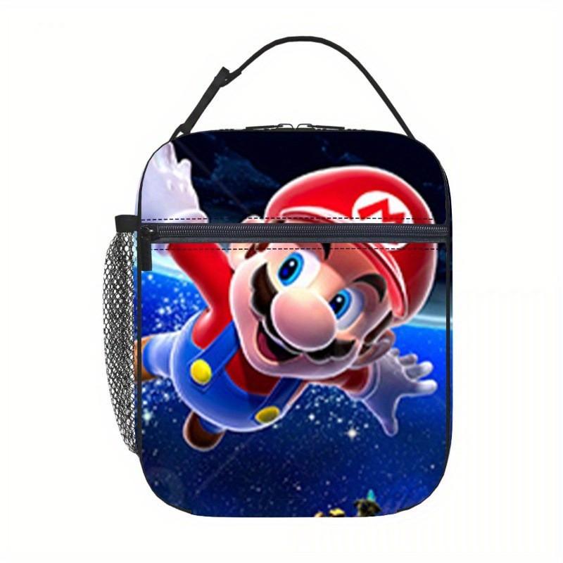 Mario Cartoon Insulated Lunch Bag Kids - 3D Printed Full-Print Portable School Outdoor Picnic Tote