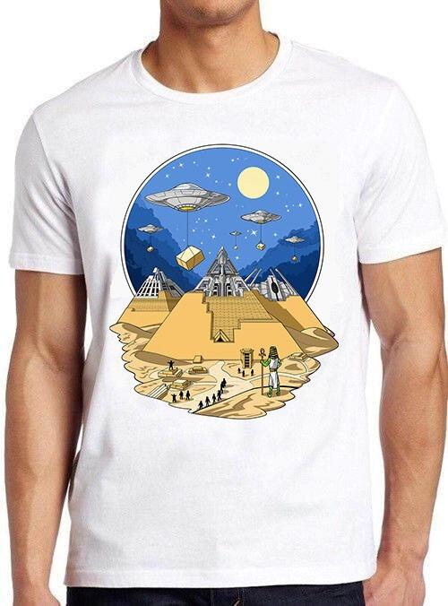 Aliens Bulding Egyptian Pyramids Meme Funny Movie Funny Gift Tee T Shirt M1026