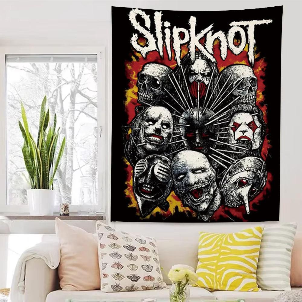 SSlipknot Original Printed Tapestry Heavy Metal Rock Fan Bar Bedroom Wall Aesthetic Background Cloth Decoration