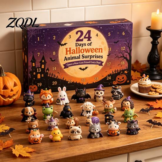 Halloween Countdown Ritual Advent Calendar 2026, 24 Day with Mini Figurines, Surprise Collectible Fairy Toy Set for Kids Adults, Party Favors Tabletop