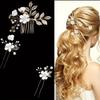4Pcs/set Gold/Silver Flower Hair Comb Rhinestone Headpiece Luxury Bridesmaid Headwear  Prom Event