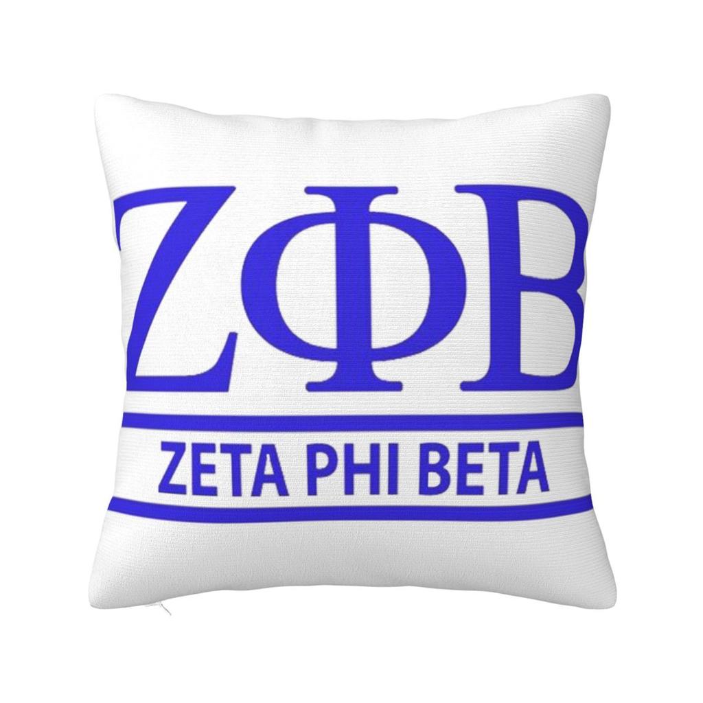 Zeta Phi Beta Греческая Буква ZOB Квадратная Наволочка Чехол для Подушки Подушка на Молнии Декоративная Уютная Подушка для Дома Дивана